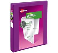 Avery (R) Durable View Classeur à 3 anneaux, anneaux inclinés de 2,5 cm, 1 classeur violet (17294)