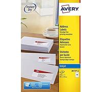 Avery Réf J8173-25 Étiquettes adresse Séchage instantané Jet d'encre 99,1 mm x 57 mm Blanc 10 étiquettes / feuille 250 étiquettes total (Import Royaume Uni)