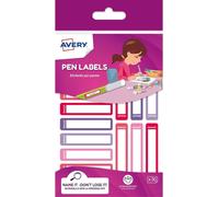 Avery RESMI30F-UK Étiquette auto-adhésive Rectangle arrondi Durable Rose, Violet 30 pièce(s)