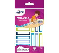 Avery RESMI30G-UK Étiquette auto-adhésive Rectangle arrondi Durable Bleu, Vert 30 pcs