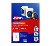 Avery Round Labels 60mm 12Up 10pk