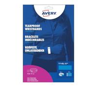 AVERY Sachet de 100 bracelets d’identification papier Tyvek bleu fluo, largeur 19 mm, résistants à l’eau, indéchirables, fermeture sécurisée, événements contrôle d’accès