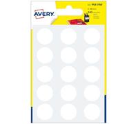 Avery – Pastilles 105 – Planche A6 – Blanc – 19 mm
