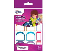 AVERY - Sachet de 12 paires d'étiquettes autocollantes pour identifier les chaussures, Format 30 x 30 / 30 x 15 mm