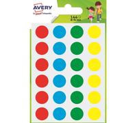 Avery Sachet De 144 Gommettes Assorties - Ø 15