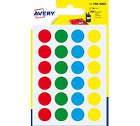 AVERY - Sachet de 144 pastilles autocollantes couleurs assorties, Diamètre 15 mm