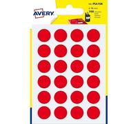 AVERY Sachet de 168 pastilles Ø15 mm. Ecriture manuelle. Coloris rouge