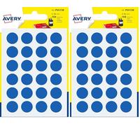 AVERY - Sachet de 168 pastilles bleu autocollantes, Diamètre 15 mm (Lot de 2)