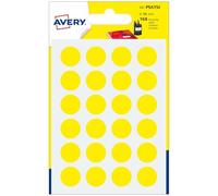 Avery - Pastilles autocollantes jaunes - Ø 15 mm - Sachet de 168