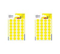 AVERY - Sachet de 168 pastilles jaunes autocollantes, Diamètre 15mm (Lot de 2)