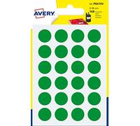 Avery – Pastilles Planche A6 – 168 pastilles – Vert – 15 mm