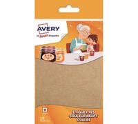AVERY Sachet de 18 étiquettes ovales kraft brun 9x4cm. A personnaliser