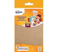 AVERY - Sachet de 18 étiquettes ovales kraft, Format 41 x 89 mm, OVKR18
