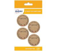 AVERY - Sachet de 20 étiquettes confitures fait maison - Ø47,5 mm