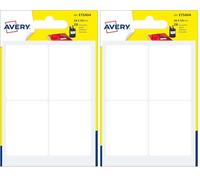 AVERY Sachet de 28 Étiquettes Autocollantes Blanches FSC 38 x 50 mm Multi-Usages Écriture Manuscrite Inscriptible Organisation Maison Bureau École Identification et Rangement (Lot de 2)