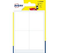 AVERY Sachet de 28 Étiquettes Autocollantes Blanches FSC 38 x 50 mm Multi-Usages Écriture Manuscrite Inscriptible Organisation Maison Bureau École Identification et Rangement