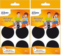 AVERY - Sachet de 30 étiquettes rondes ardoise, Diamètre 48mm. (Lot de 2)