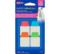 40 Mini onglets/marque-pages adhésifs 25,4 mm (Rouge, Bleu, Orange, Vert) - Standard