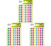 AVERY - Sachet de 420 pastilles autocollantes couleurs assorties, Diamètre 8mm (Lot de 3)