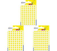 AVERY - Sachet de 490 pastilles jaunes autocollantes, Diamètre 8mm (Lot de 3)