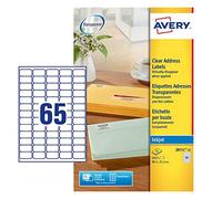 Avery Self Adhesive Clear Mini Return Address Labels, Inkjet Printers, 65 Labels