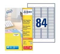 Avery Self Adhesive Mini Labels, Laser Printers, 84 Labels Per A4 Sheet, 8400 la