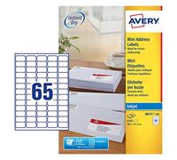 Avery Self Adhesive Mini Organising Return Address Labels, Inkjet Printers, 65 L