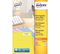 Avery Étiquettes d'adresse Mini L7654-25 - 25,4×45,7 mm blanches, adhésif permanent, 1000 étiquettes