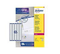 Avery Étiquettes Autocollantes Blanches, 1625 Pièces, L7651-25, 38,1 x 21,2 mm, Papier A4, Feuille A4, Pour Imprimantes Laser, Anti-Bourrage, FSC Certifiées, Pour adressage et expédition