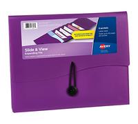 Avery Slide & View 73543 Dossier extensible 6 poches Format lettre 1 dossier prune