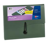 Avery Slide & View 73546 Dossier extensible 6 poches Format lettre 1 classeur sauge