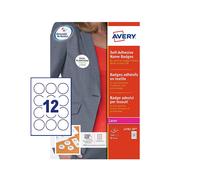 Avery - Soie - auto-adhésif - blanc - diamètre 51 mm 240 étiquette(s) (12 feuille(s) x 20 étiquettes pour badges