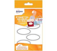Avery SOLUB18 Pack de 18 Etiquettes solubles ovales 55 x 29 mm Blanc