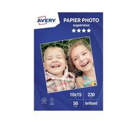 Avery Superior - Brillant - enduit - blanc - A6 (105 x 148 mm) - 230 g/m² - 50 feuille(s) papier photo