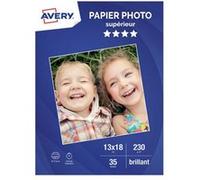 Avery Papier photo A4 230/m² brillant - 35 feuilles - Jet d'encre, séchage instantané, FSC