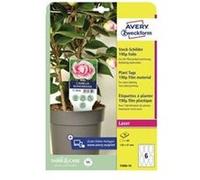 Avery-Zweckform T3006-10 Étiquettes pour marqueurs de plantes 128 x 47 mm Polyester blanc 60 pc(s)