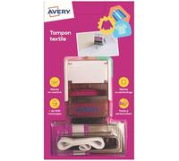Avery Tampon Encreur Personnalisable Pour Enfants Et Adultes - Personnalisable 288 caractères - Résistant Au Lavage - Avec Encre Indélébile - Polyvalent Jusqu'à 90°C