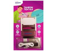 Avery Tampon Encreur Personnalisable Pour Enfants Et Adultes - Personnalisable 288 caractères - Résistant Au Lavage - Avec Encre Indélébile - Polyvalent Jusqu'à 60°C