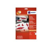 Avery Tent Card - Perforé - blanc - 180 x 60 mm - 190 g/m² - 40 carte(s) (20 feuille(s) x 2 cartes