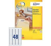 AVERY tiquettes multi-usages enlevables, 63,5 x 29,6 mm