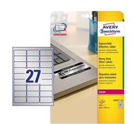 AVERY tiquettes ultra-r‚sistantes, 63,5 x 29,6 mm, argent