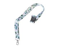Avery - Tour de cou à motif Noël avec mousqueton en métal 2 cm - cordon porte-badge en polyester recyclé satiné doux - lanyard identification, cordon badge, porte-carte avec clip de sécurité
