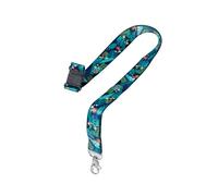 Avery - Tour de cou à motif Tropical avec mousqueton en métal 2 cm - cordon porte-badge en polyester recyclé satiné doux - lanyard identification, cordon badge, porte-carte avec clip de sécurité