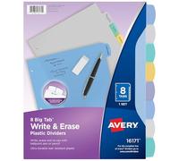 Avery Translucide durable Write-On Intercalaires en plastique, 8-tab Lot (16171)