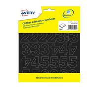 Avery - Vinyle - Adhésif Permanent - Noir - 75 X 142 Mm 138 Étiquette(S) (12 Feuille(S) Étiquettes