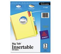 Avery® Worksaver® Big Tab papier Intercalaires de classement, Bndr, 11 x 8.5,5clrd 77004 (lot Of100)