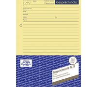 Avery Zweckform® 1018 1018 Note de conversation, DIN A5, pré-perforée, 50 feuilles, jaune