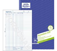 Avery Zweckform 1226, Livre de caisse recyclé, A4, recyclé, informatisé, avec papier bleu, 100 feuilles