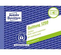 Avery Zweckform 1250 Quittung TVA indiquée séparément (A6 horizontal, 100 Feuilles) Blanc