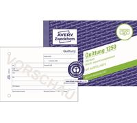 Avery Zweckform 1250, Reçu TVA indiquée séparément, A6 horizontal, papier recyclé, 100 feuilles